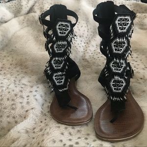 Boho Beaded Galsiator Sandals